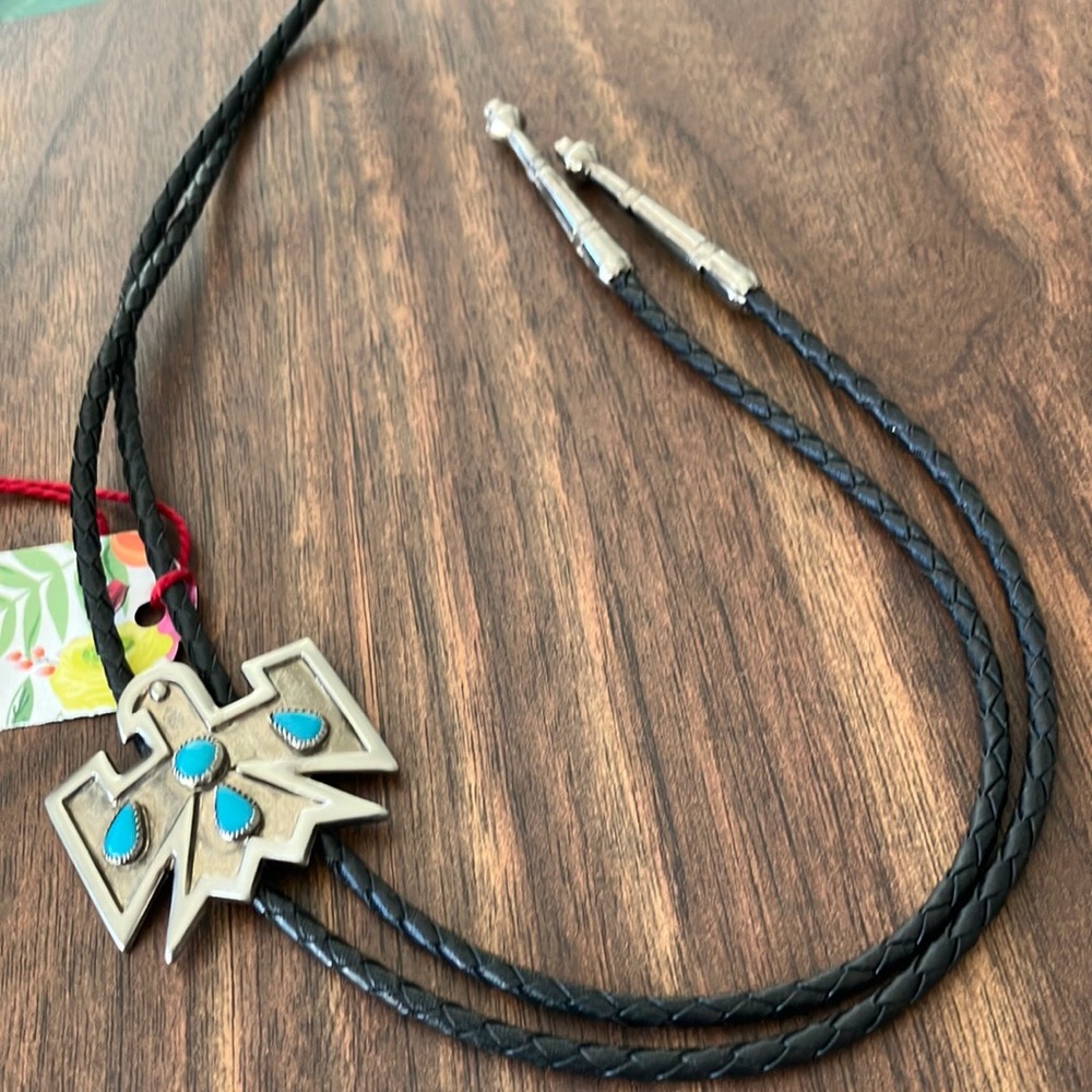 Vintage Black and Silver Bolo Tie
